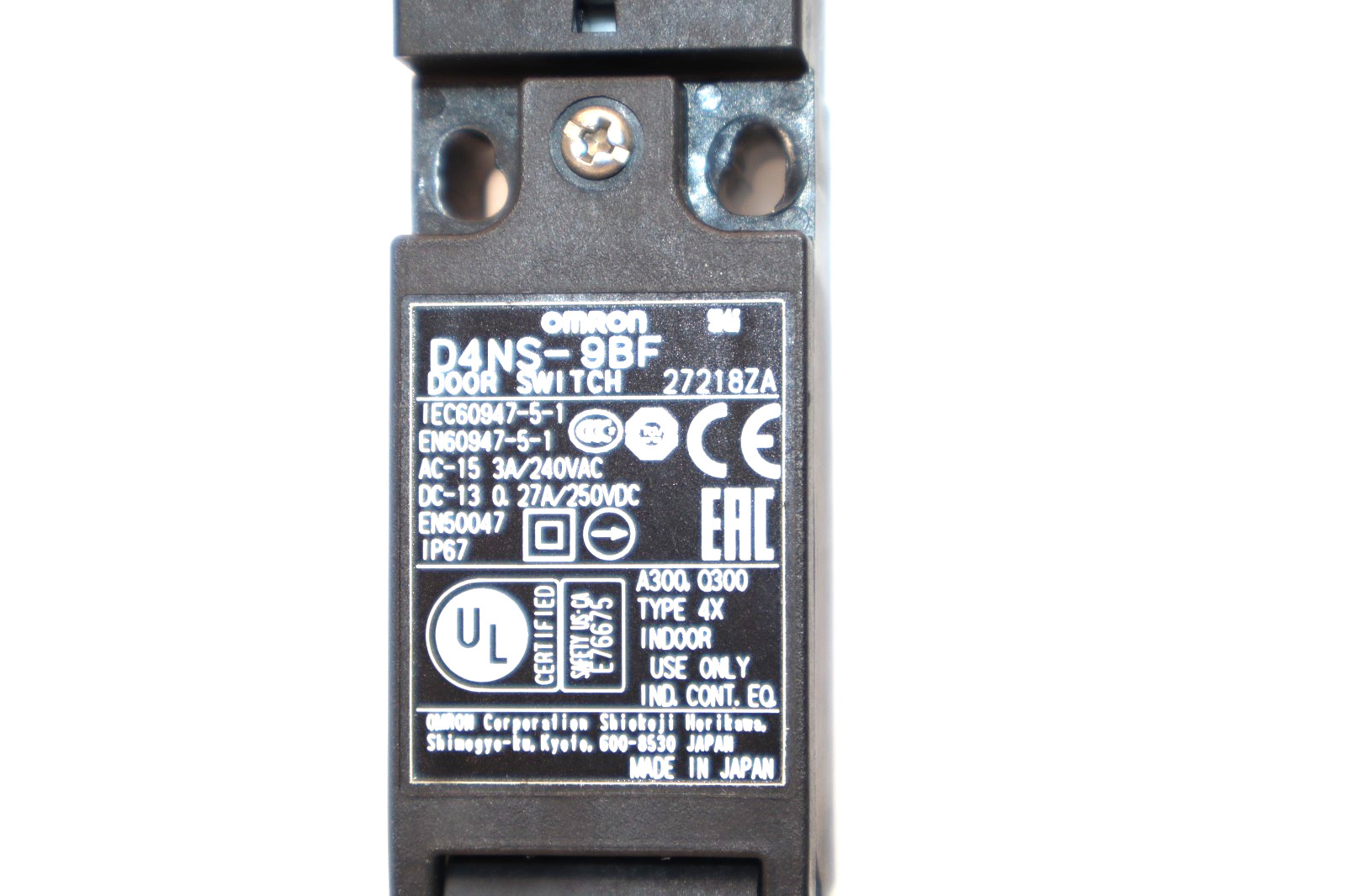 Omron Safety Door Switch D4NS-9BF , D4NS9BF (NOS)