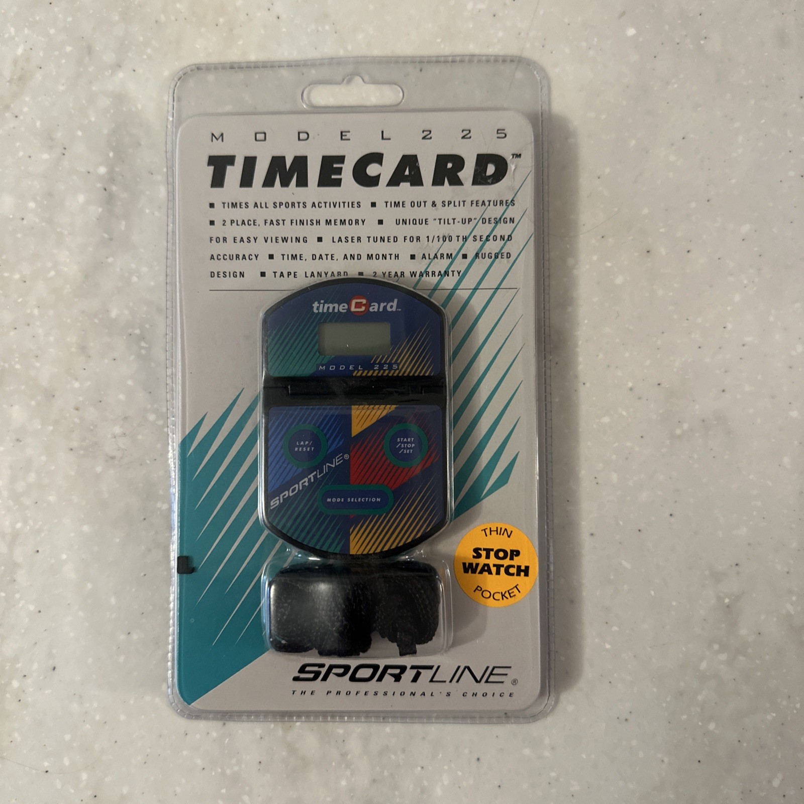 VTG Sportline TimeCard Model 225 Digital Stopwatch New Sealed Package