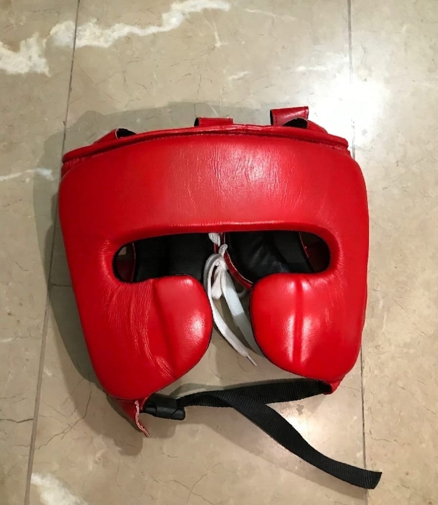 Professional Boxing Headgear MMA Sparring Training Face Protector Red
