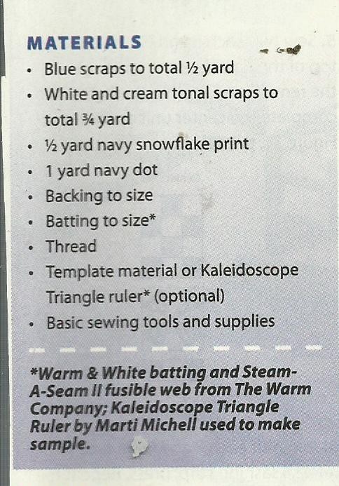 F0039 WINTER BLUES QUILT PATTERN/INSTRUCTIONS