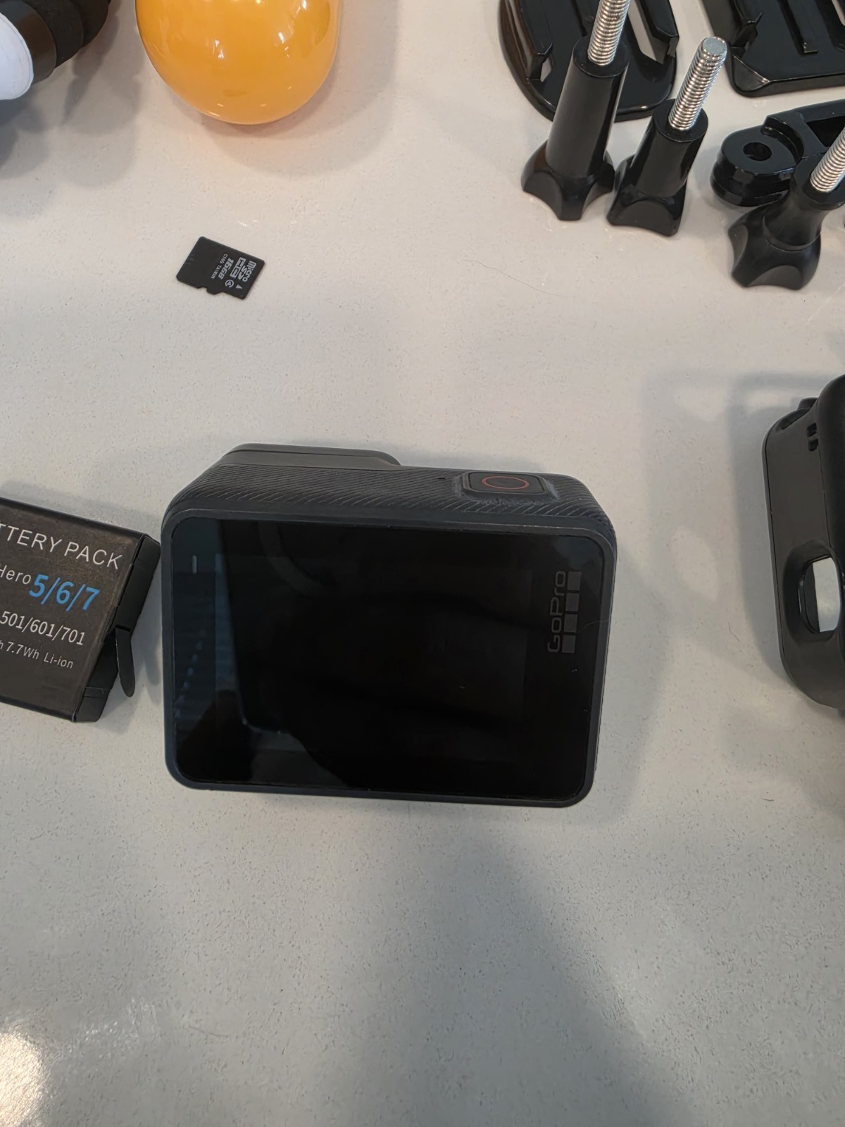 GoPro HERO6 Black Accessory Bundle w/ Case, Waterproof Housing, Mounts, microSD.
