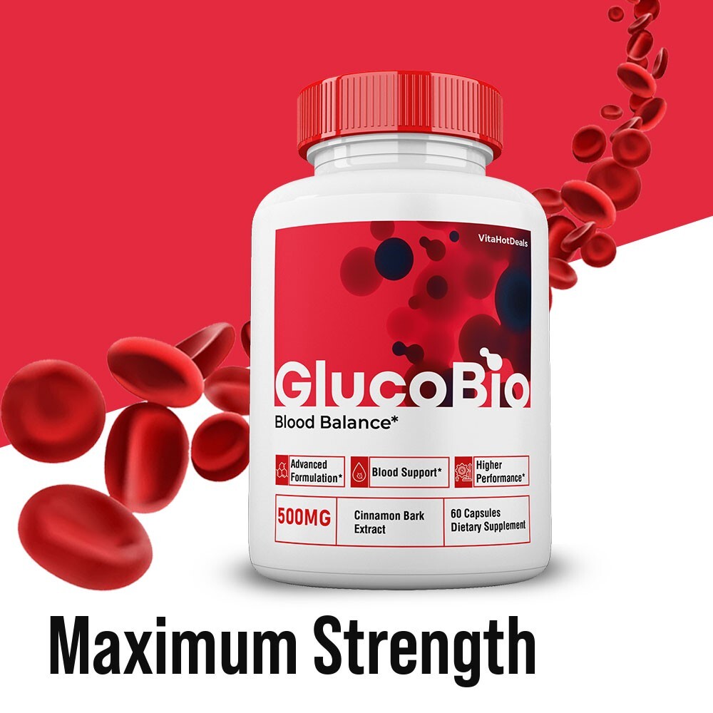GlucoBio Blood Support Capsules, Max Strength, Gluco Bio Capsules (2 Pack)
