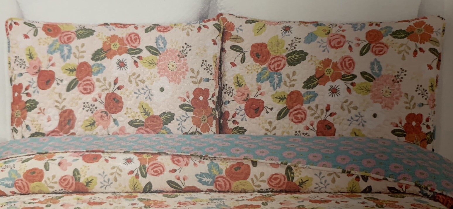 ❤️NEW Country Flowers 2 Standard Size Pillow Shams Envelope Bow Tie Closure