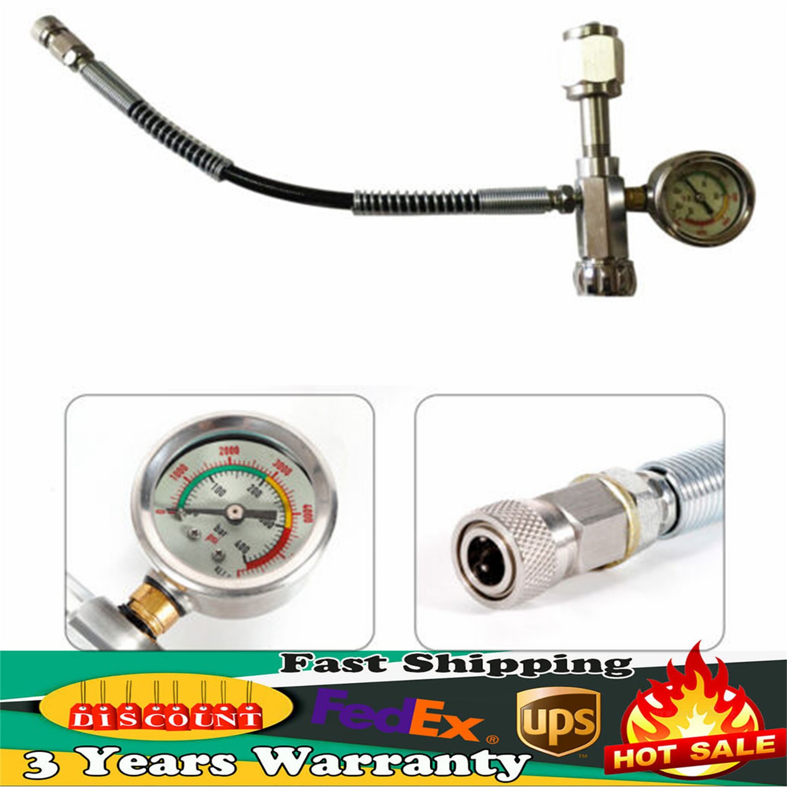 CGA347 SCBA Charging Fill Adapter 0-6000PSI w/60cm Hose Paintball Fill Station