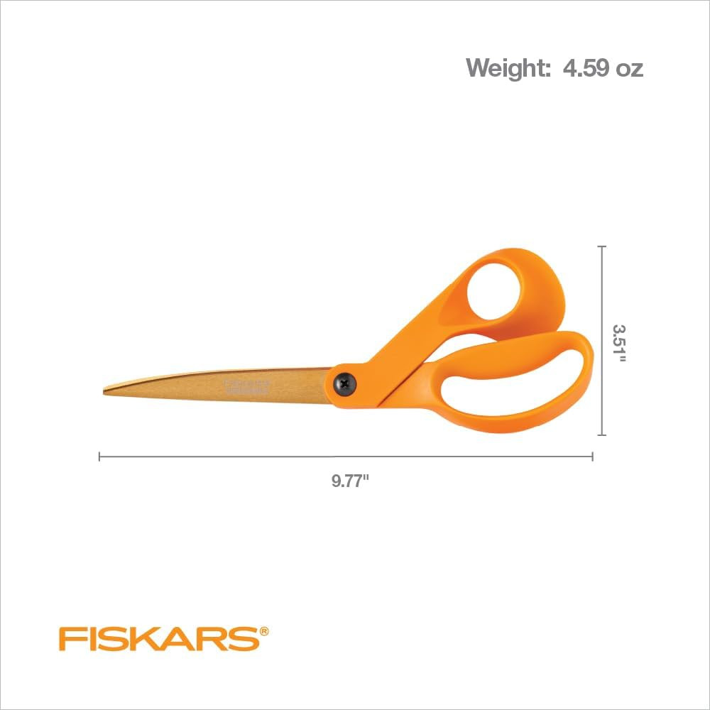 Fiskars Titanium Shop Shears, Stainless Steel Precision-Ground Scissors for All