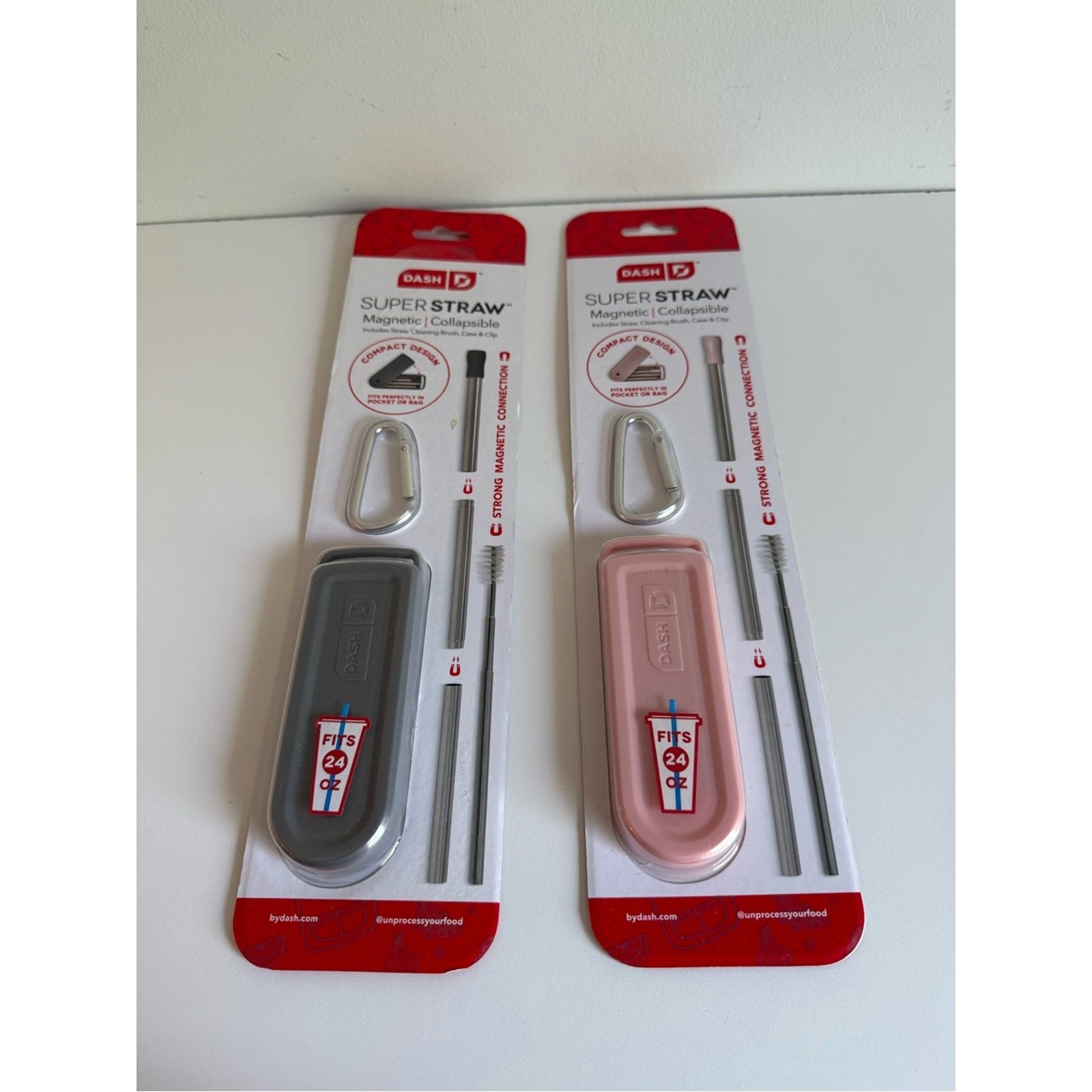 Dash Super Straw Magnetic Collapsible Reusable Stainless Steel Straw Set NIP Lot