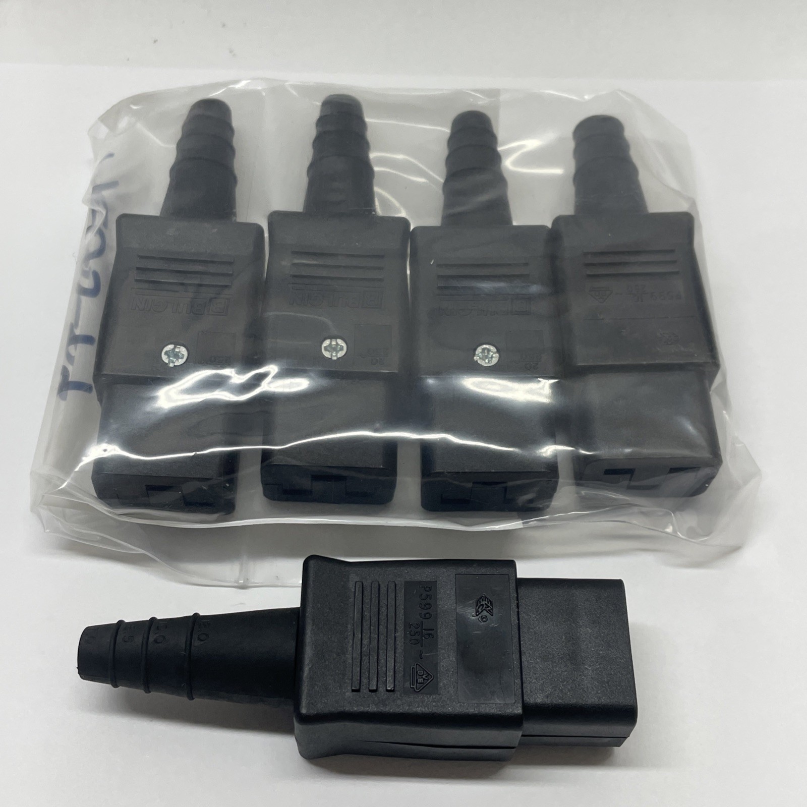 Lot of 5 Bulgin P599 Flex Connector Plug Straight Female 16A 250VAC 3-Pole