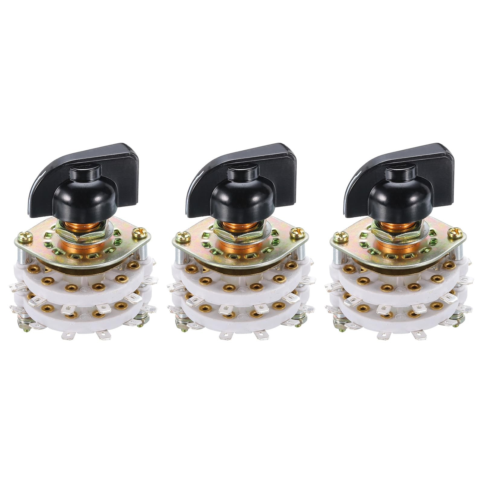 MECCANIXITY 2P10T Rotary Switch 2 Pole 10 Position Band Selector 2 Deck White