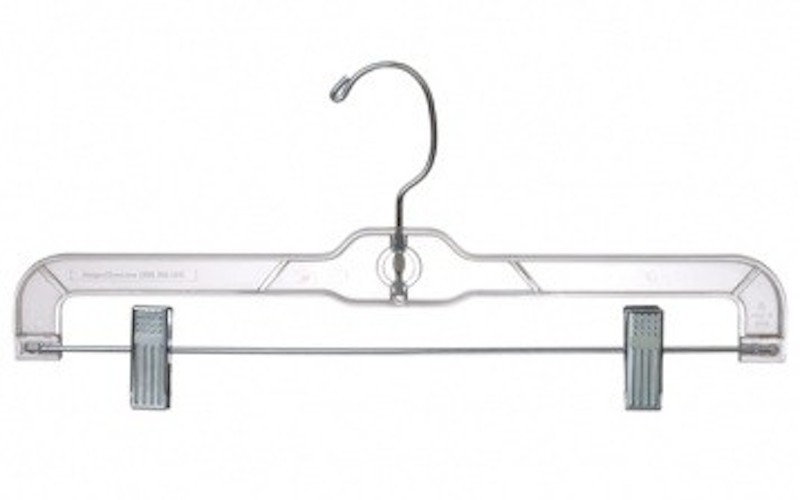 Only Hangers 12"  Clear Plastic Pant/Skirt Hanger (pack of 100)