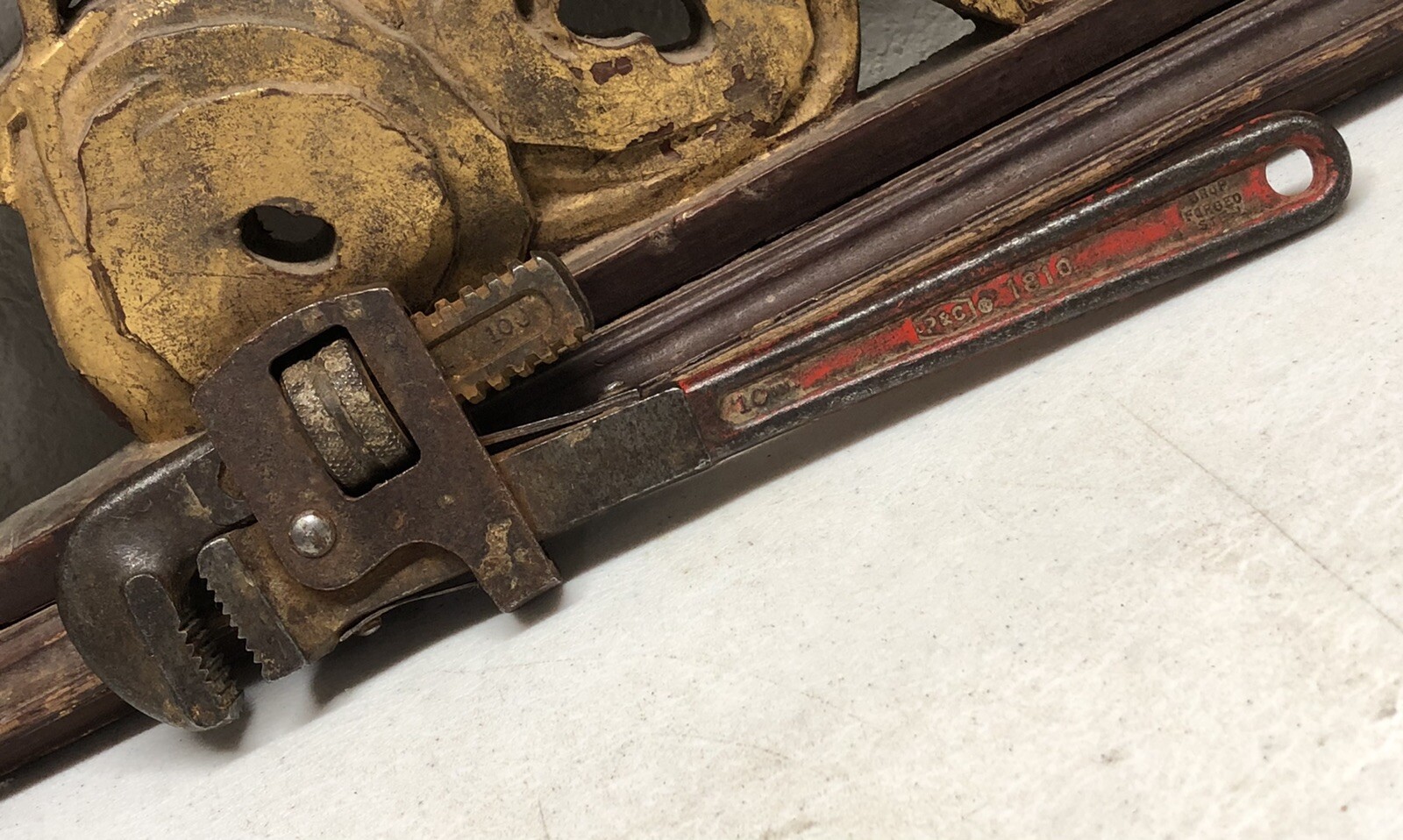 Vintage P & C 10" #1810 Forged Steel Pipe Wrench - Listing B