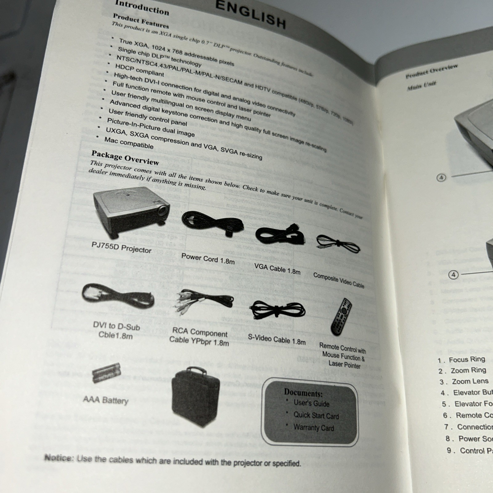 ViewSonic PJ755D Projector Mac Compatible 1024x768 Pixels. Picture In Picture.
