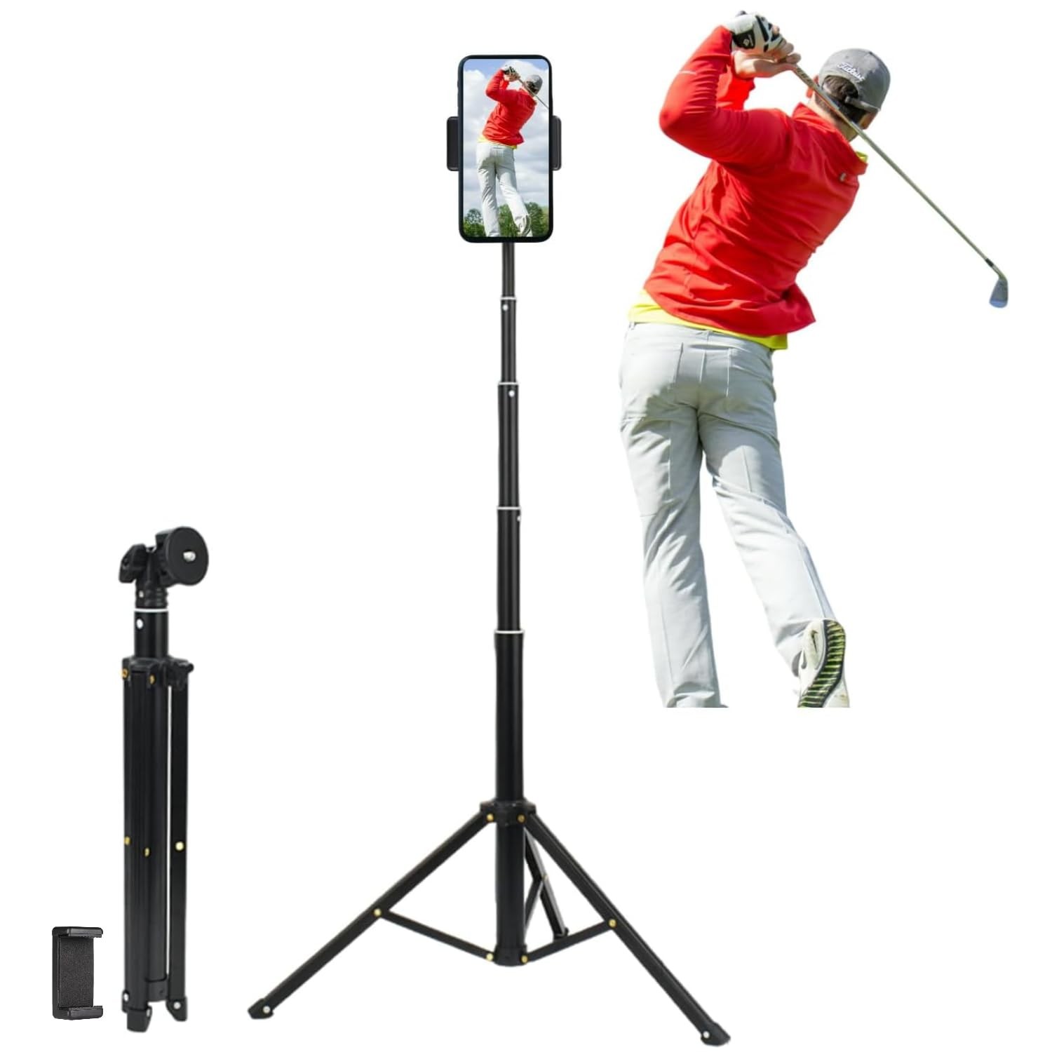 Golf Tripod for Recording Golf Swing, Golf Swing Analyzer Phone Holder, Golf ...