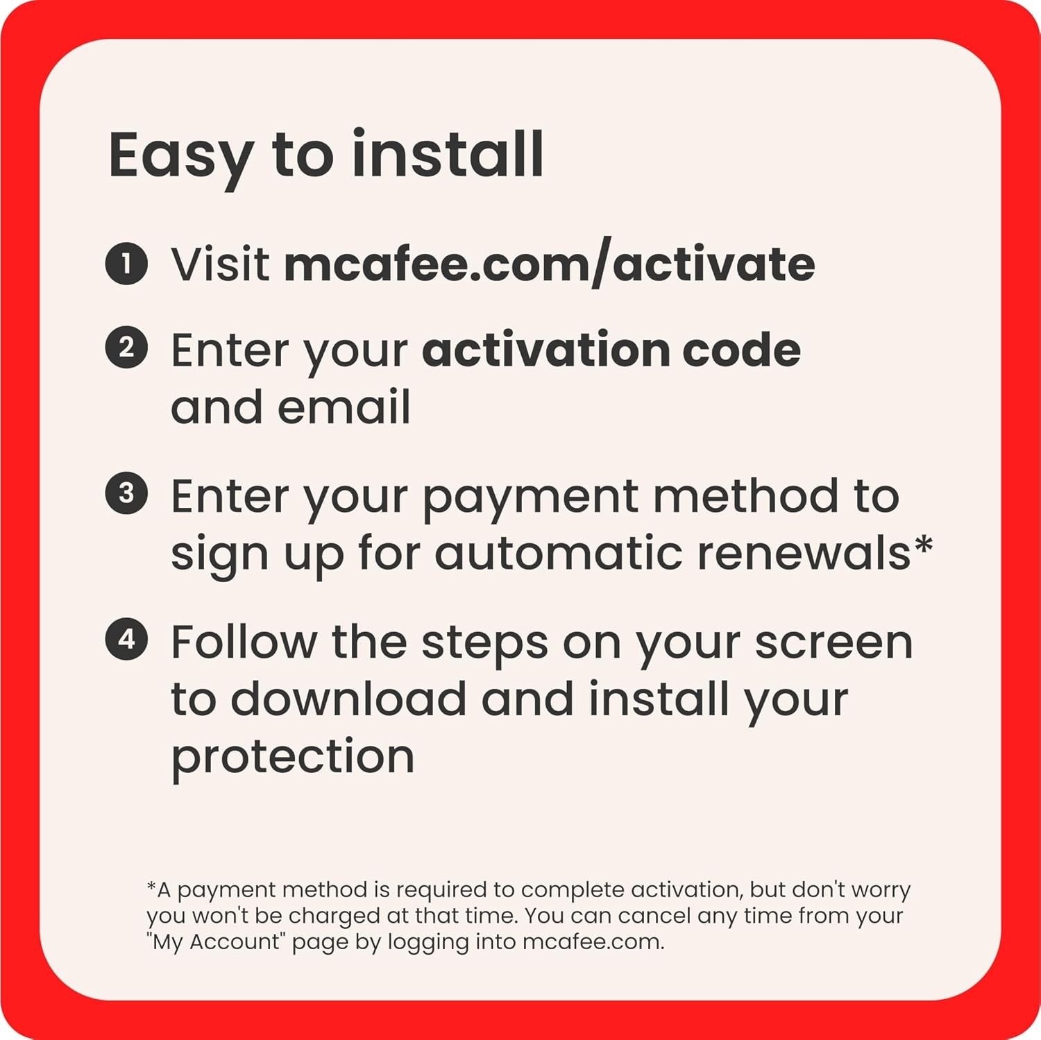 McAfee Antivirus 1-Device Real-Time PC Protection Software