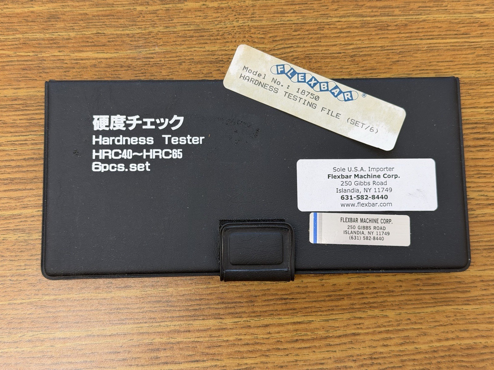 Flexbar 18750 Hardness Testing File Set 6pc HRC40-65 Tsubosan w/ Case