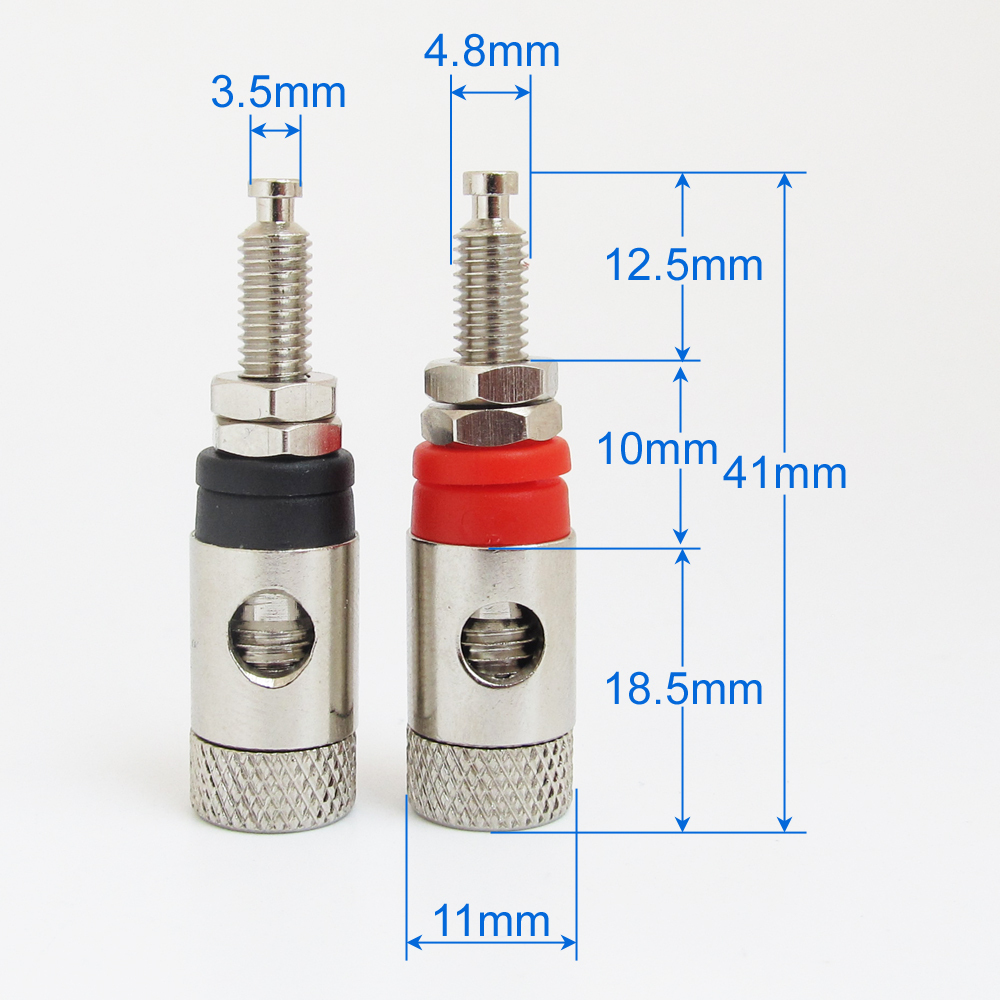 2pcs 4mm Nickel Plated Binding Post Banana Plug Amplifier Speaker Audio Socket