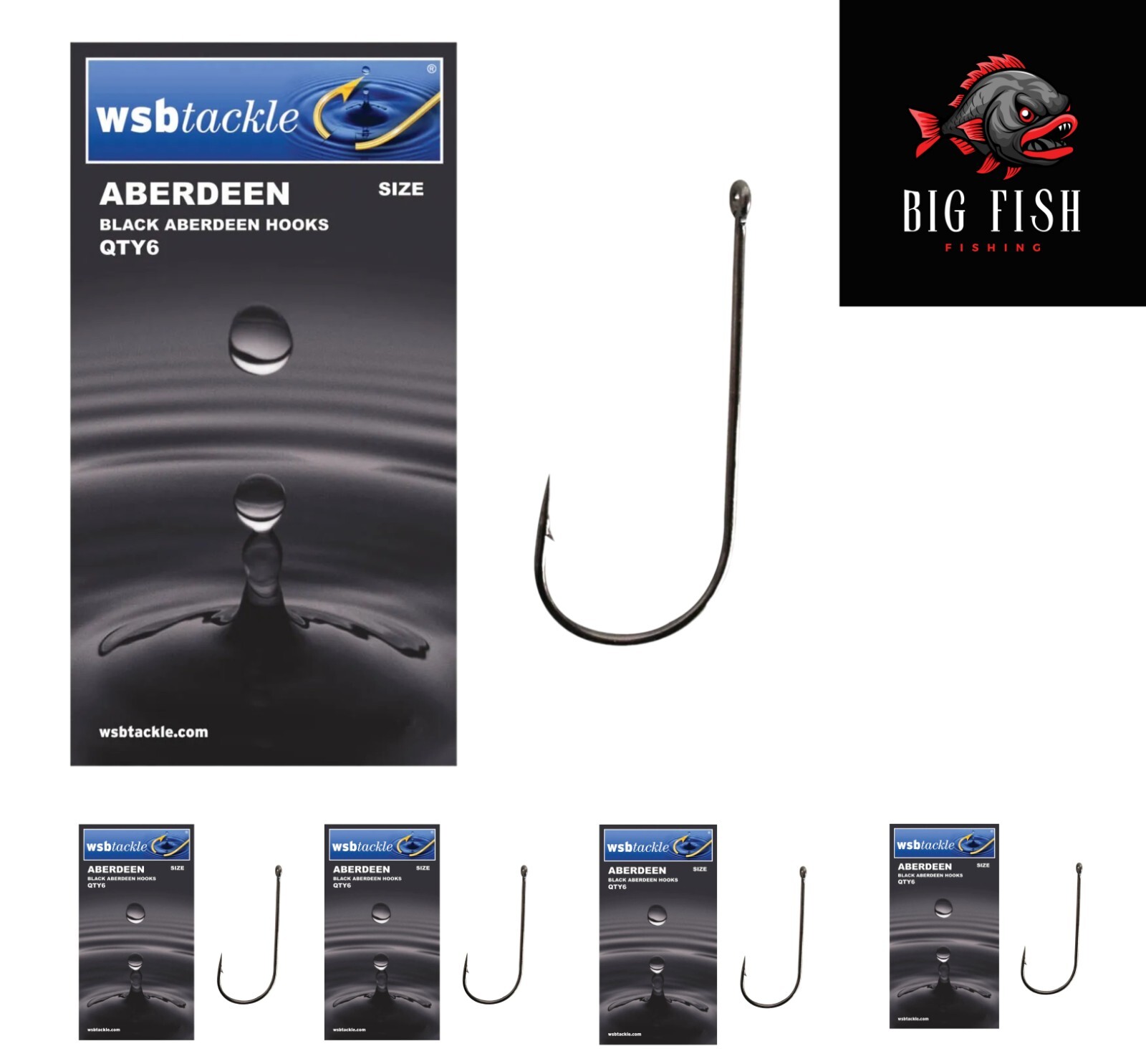 Black Aberdeen Chemically Sharpened Premium Sea Fishing Hooks - Multiple Sizes