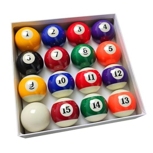 2-1/4" Pool Balls Billiard Set - 16 Resin Balls, Regulation Size & Weight,