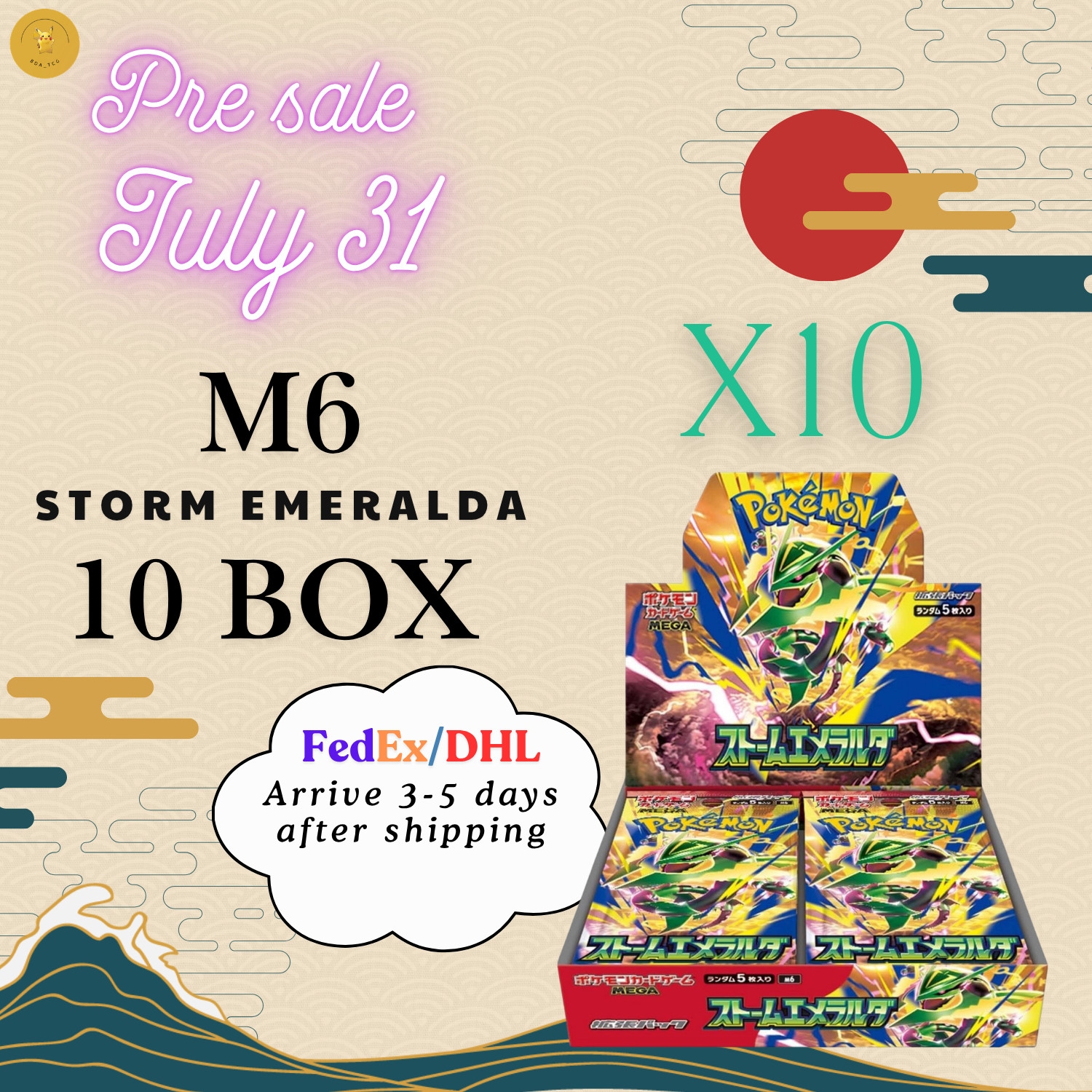Pre-order [10set] Storm Emeralda Booster Box Japanese M6 Pokemon Card  w/Shrink
