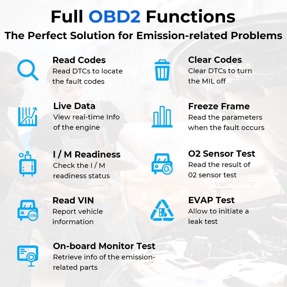 TOPDON AD500 OBD2 Scanner Engine Transmission ABS SRS Diagnostic Code Reader FCA