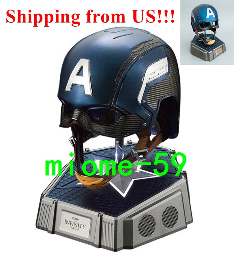 US Ship!!! Avengers Captain America Speaker Base+1:1 Wearable Helmet Collections