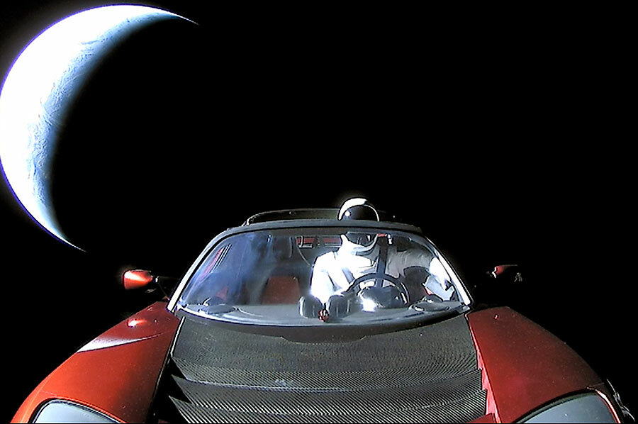 SPACEX FALCON HEAVY TESLA ROADSTER IN SPACE 8x12 GLOSSY PHOTO PRINT