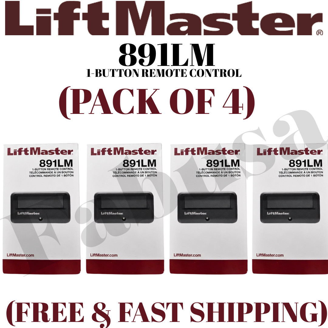 LiftMaster 891LM 1 Button Garage Door Opener Remote Control pack of 4