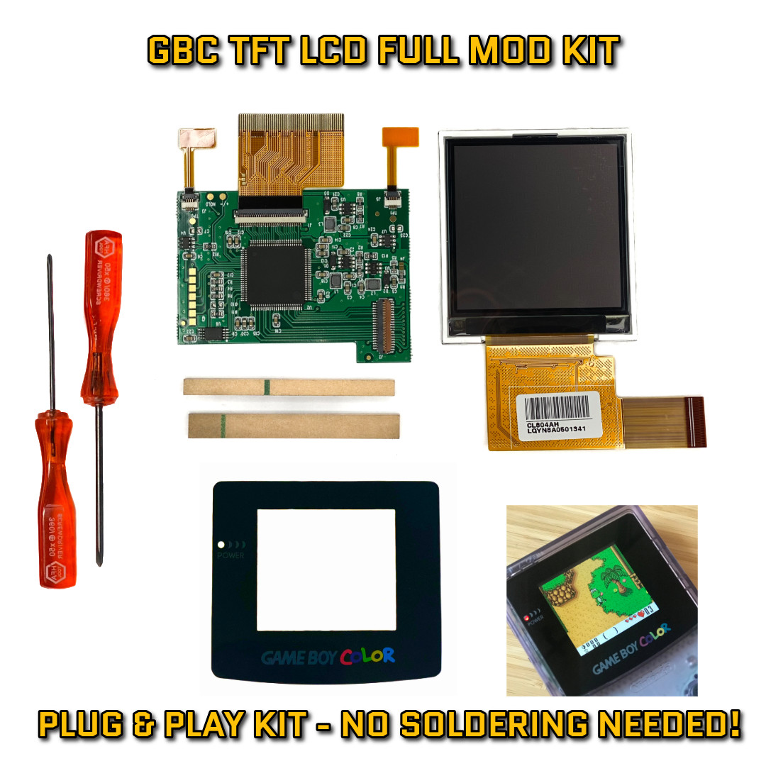 GBC Nintendo Game Boy Color Backlight Backlit TFT LCD Screen Kit BRIGHT + TOOLS!