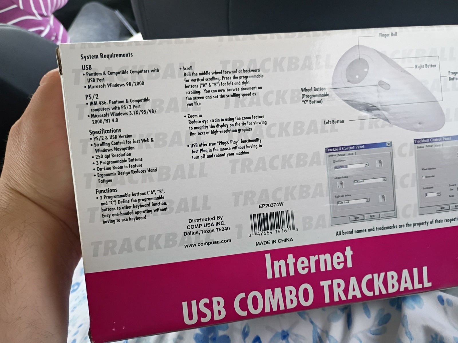 Vintage Internet USB Combo Trackball New
