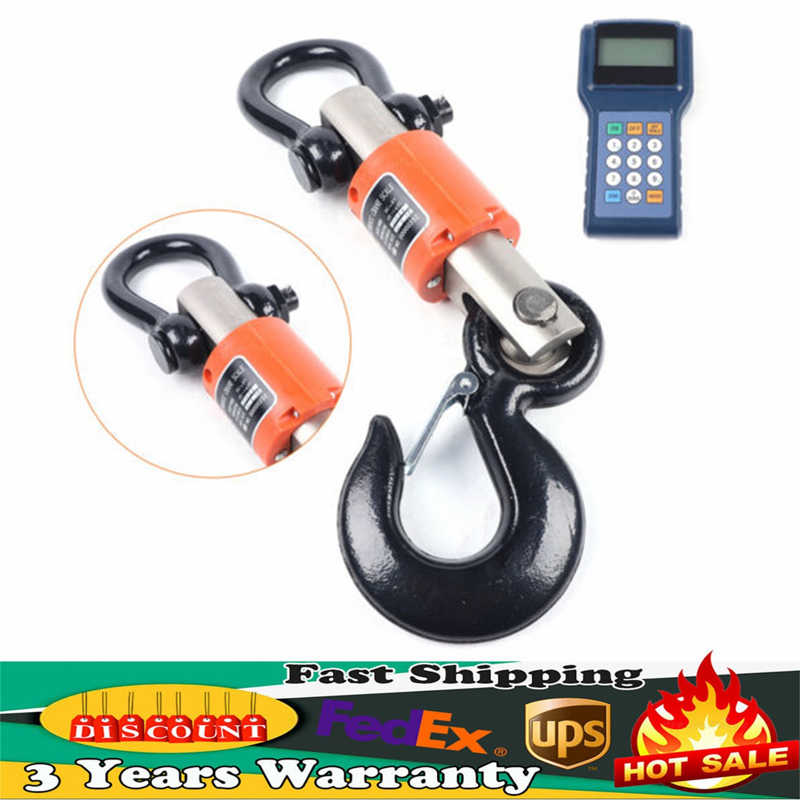 10000kg 10T HD Wireless Electronic Digital Hanging Crane Scale W/ Handheld Meter