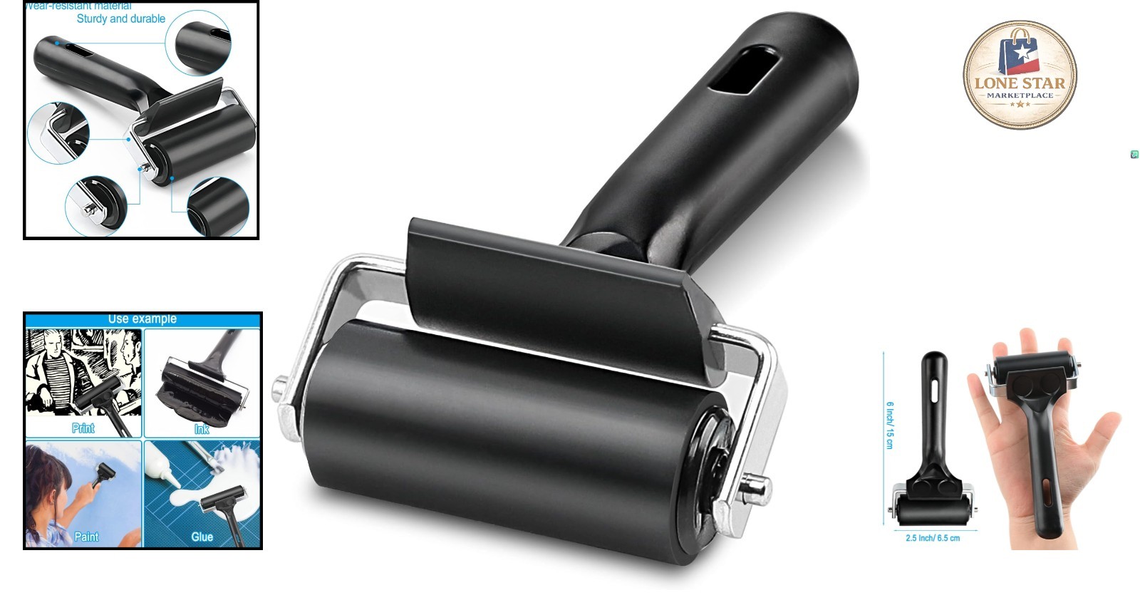 Lightweight 2.5-Inch Rubber Roller for Precise Ink and Stamping Applications