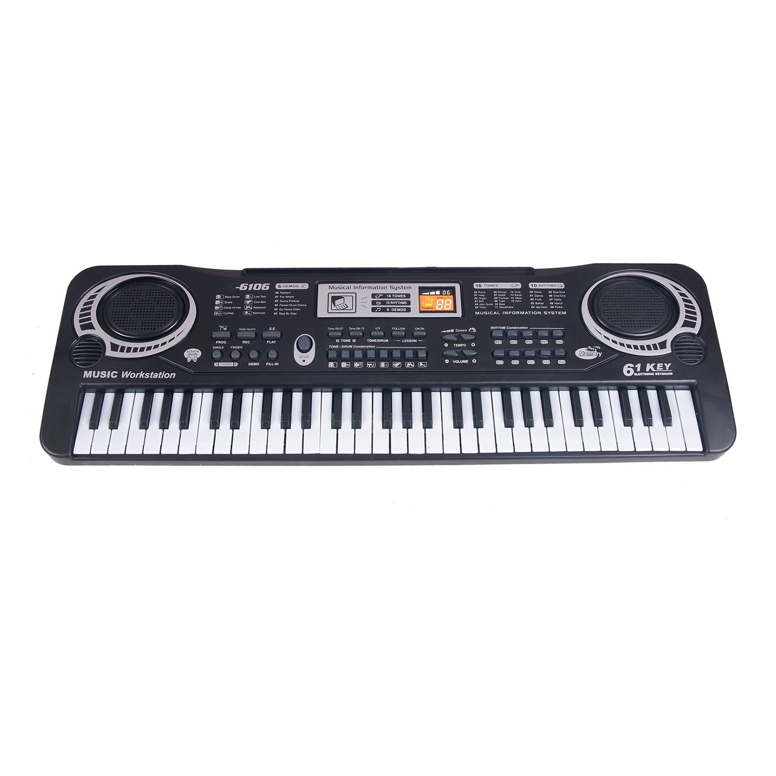 61 Keys Electronic Piano With Multiple Tones Rhythms Demos And Microphone