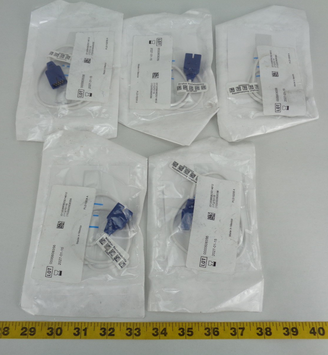 Lot of 5 New Sealed Stryker MAX-A Pulse Oximeter Sensor Adult 30 kg