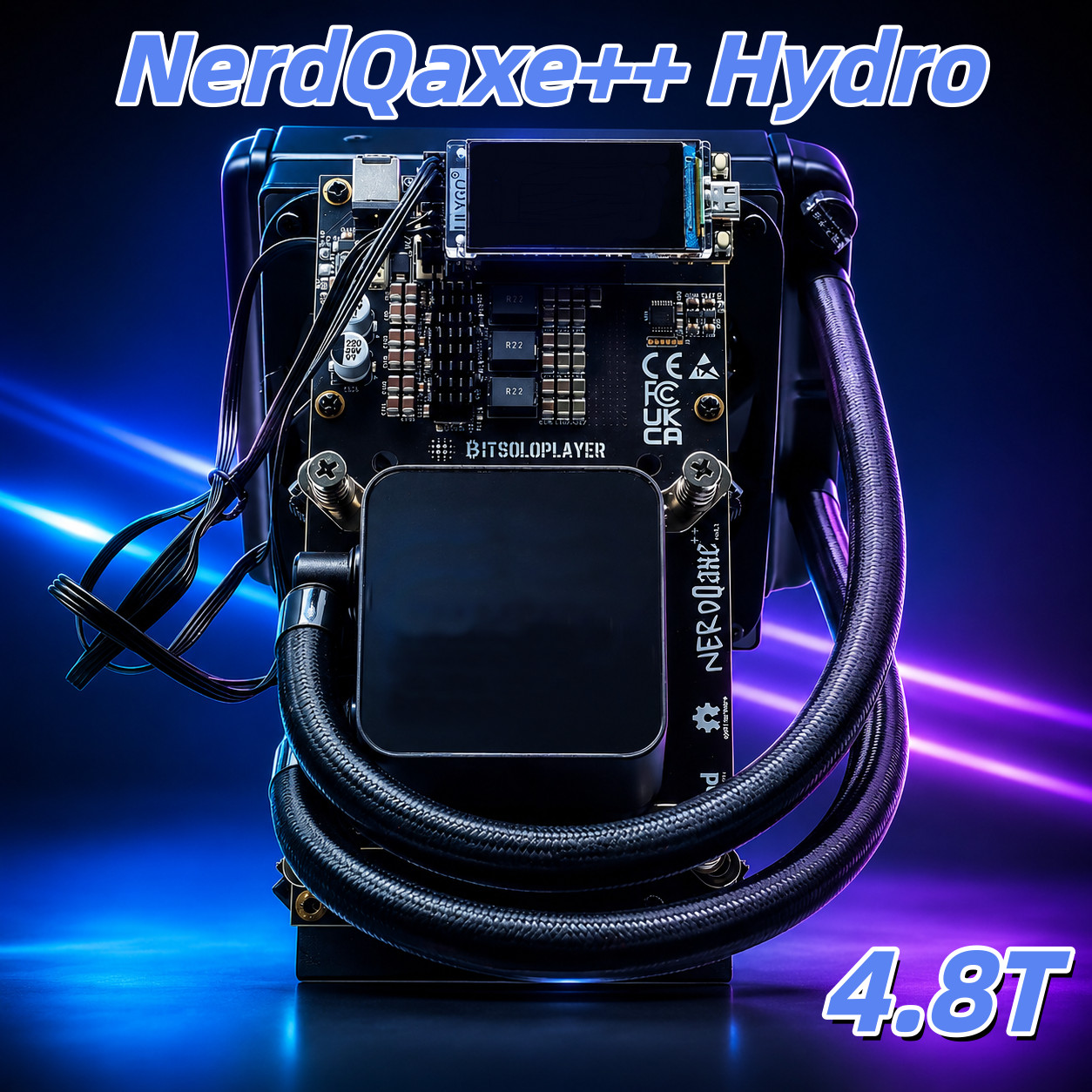 3.5in Screen Bitaxe Miner NerdQaxe++ Hydro 4.8TH/s Bitcoin ASIC Solo Home Miner