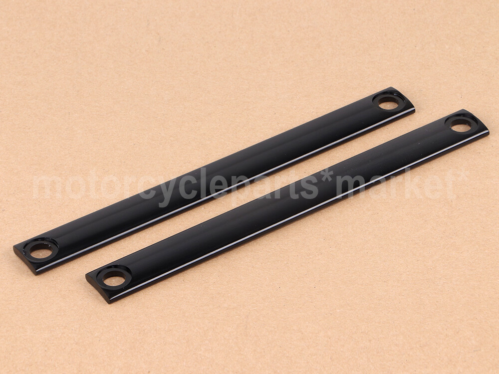 Black Fork Panel Accent Strips Molding Trim For Harley Heritage Softail Classic