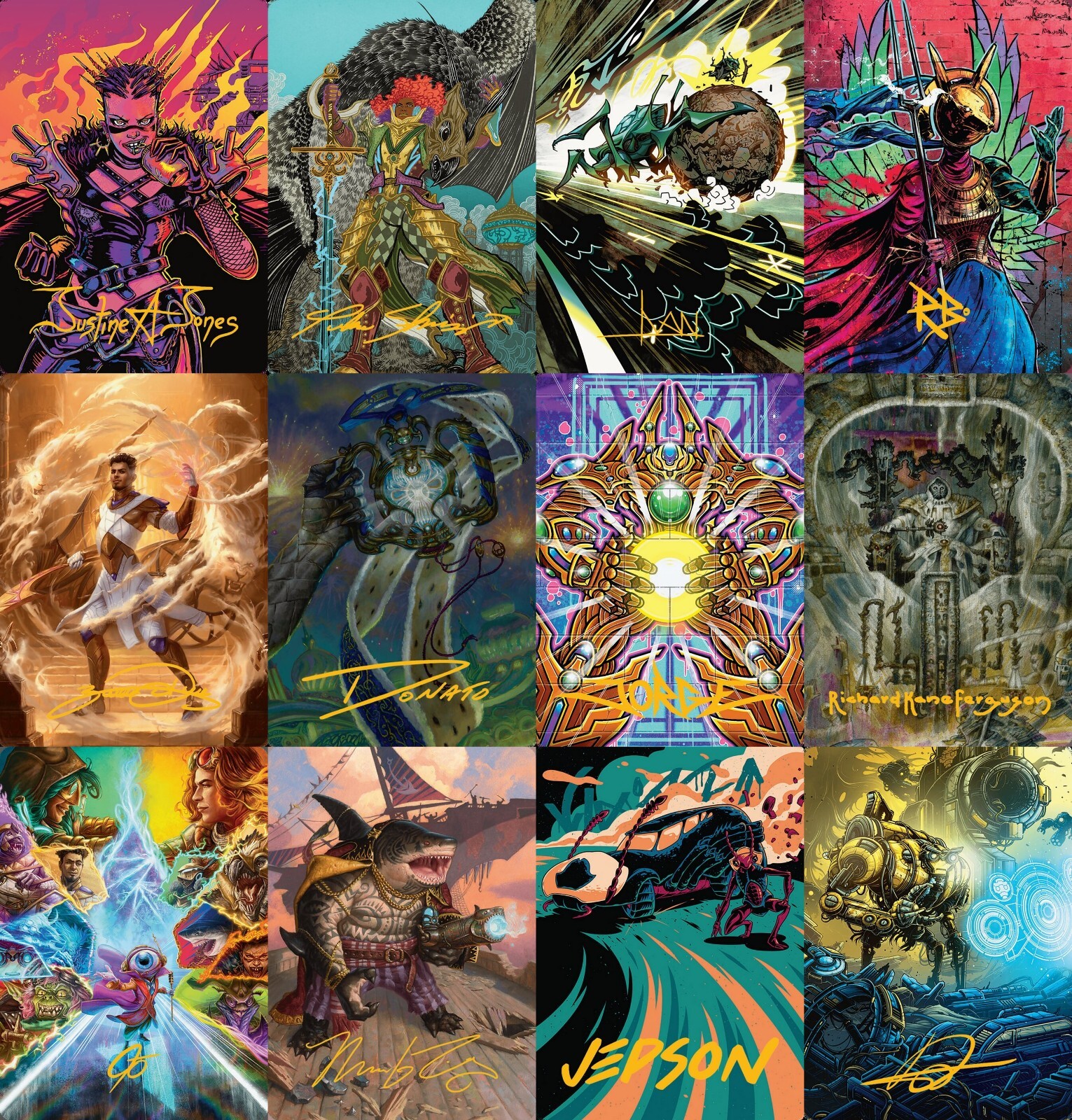 MTG Aetherdrift Art Series GOLD-STAMPED SIGNATURE Cards