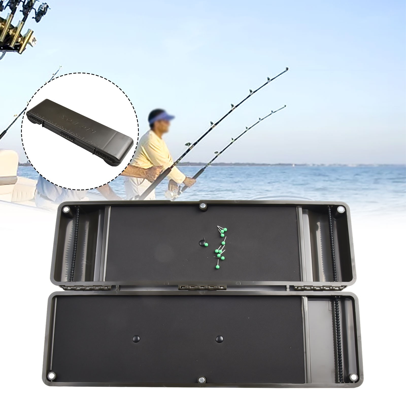2023 New 1pc Fishing Line Box Cable Box 34.5*11*3.5cm About 379g Dark Army Green