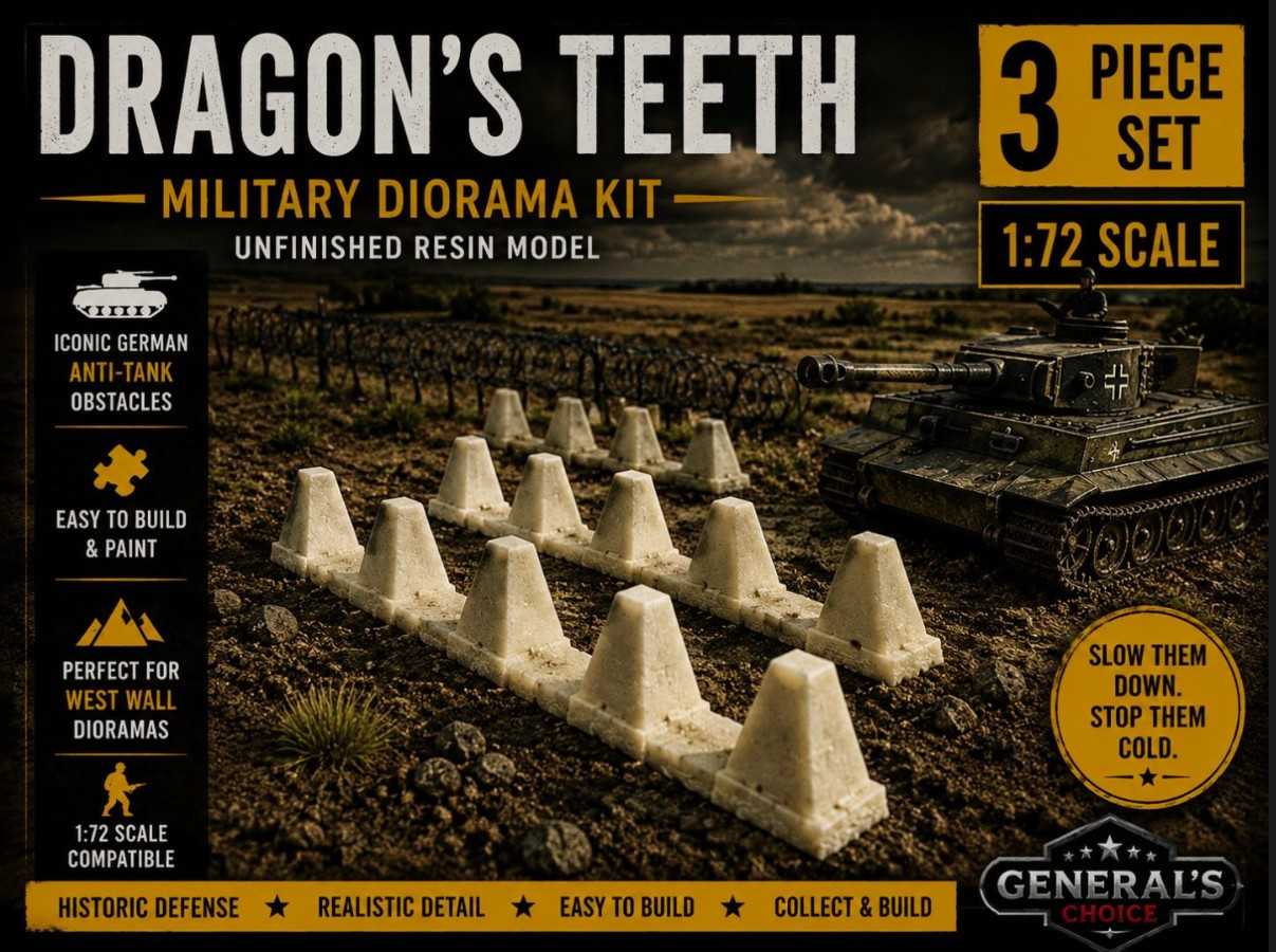 1/72 Dragon’s Teeth Tank Trap West Wall Anti-Tank Terrain Diorama Wargaming