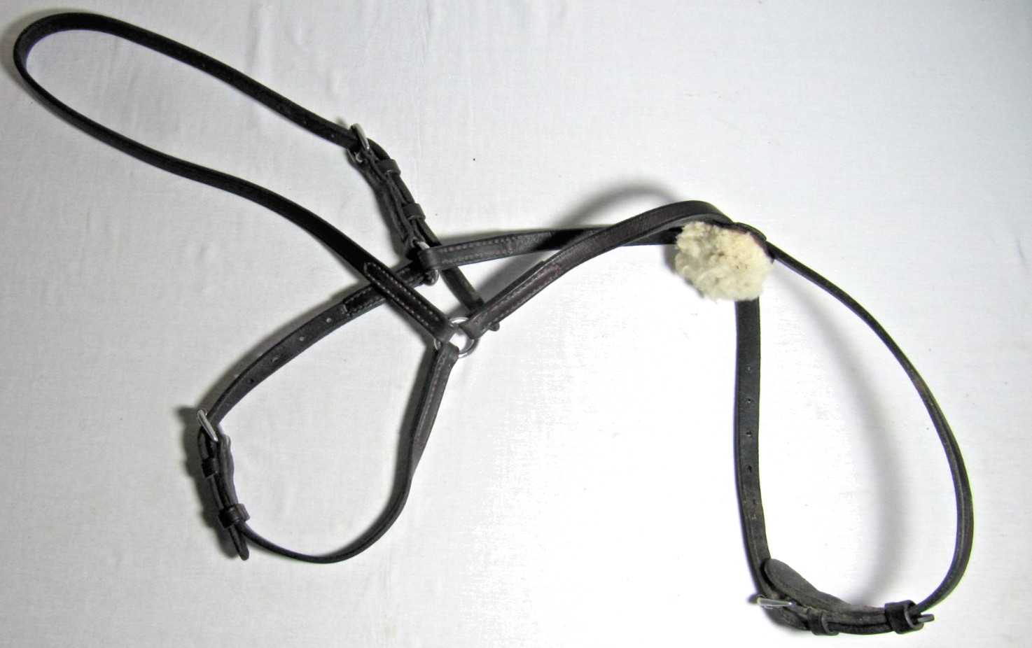 Nunn Finer Figure 8 Noseband Dark Oil Leather with Rings - EUC