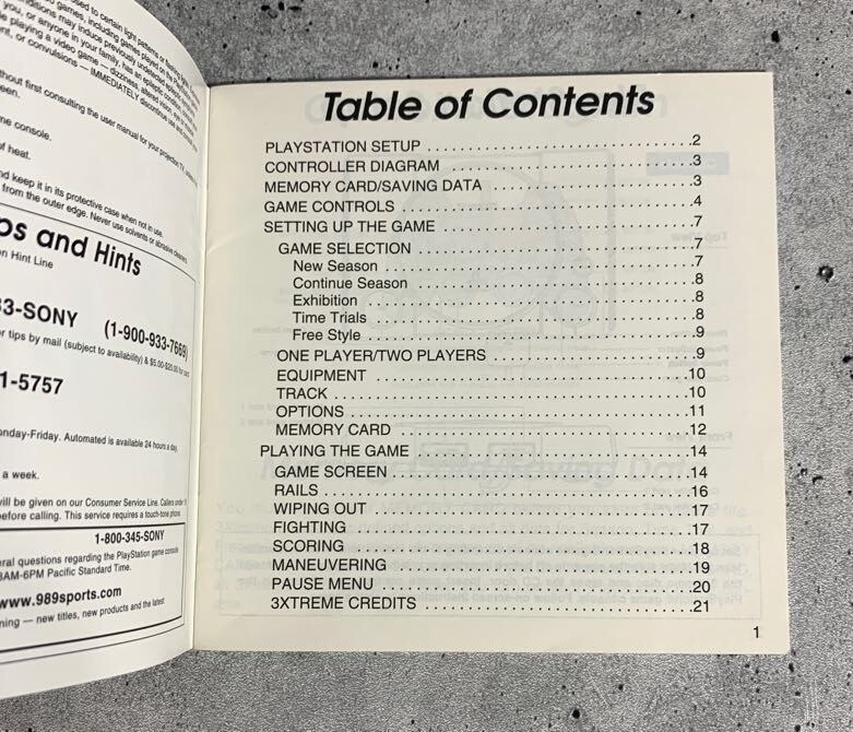 3Xtreme (1999 Sony PlayStation 1, PS1) - Original Manual ONLY
