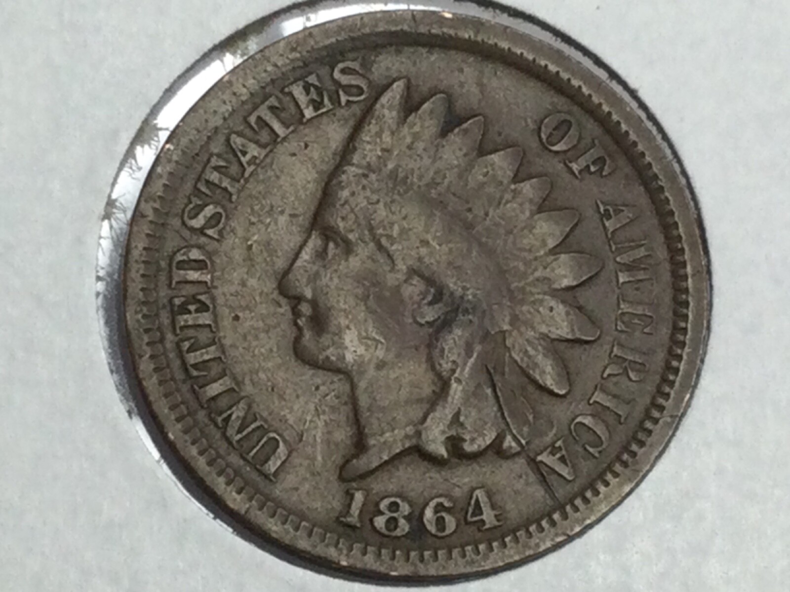 1864 bronze Indian Cent pair of 2 coins