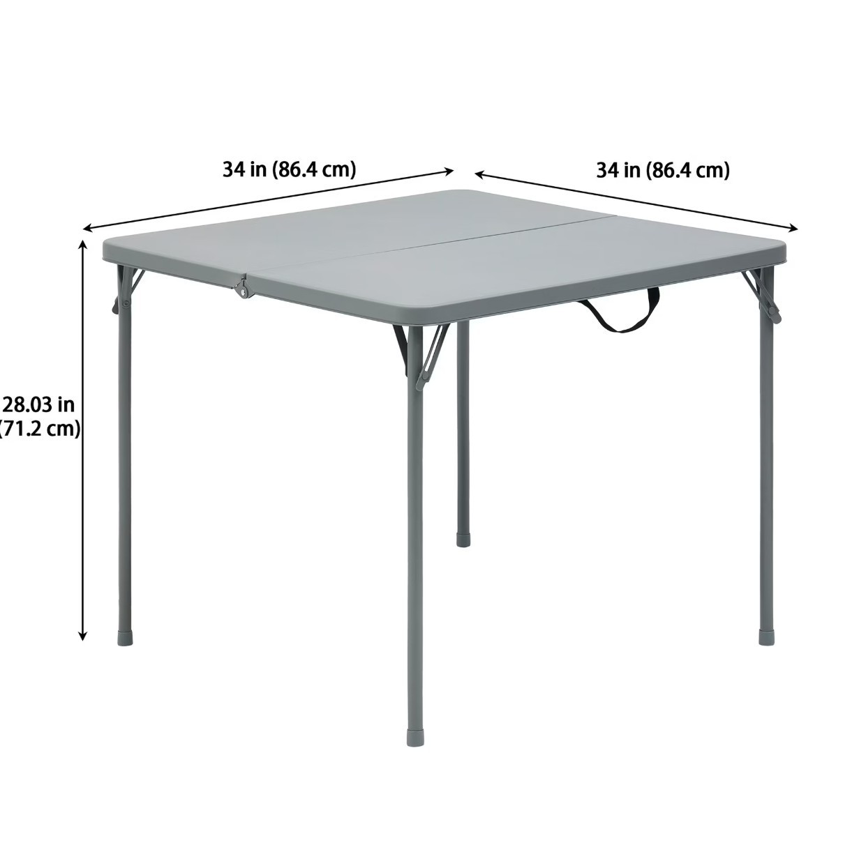 Mainstays 34" Square Centerfold Folding Card Table, Gray