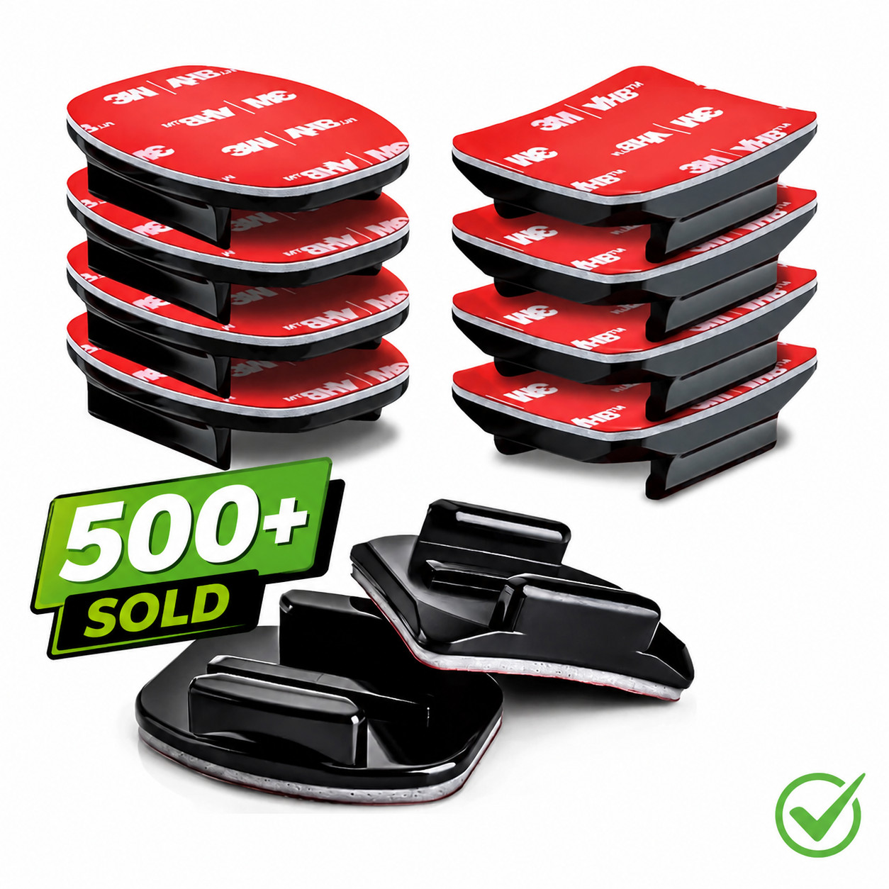 (8-Pack) Flat & Curved 3M Adhesive Mount Sticky Pads For GoPro HERO 13/12/11/10