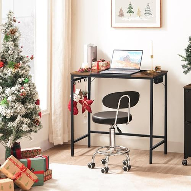 Computer Desk and Narrow Bookshelf Bundle, Modern Study Writing Desk, Corner Boo