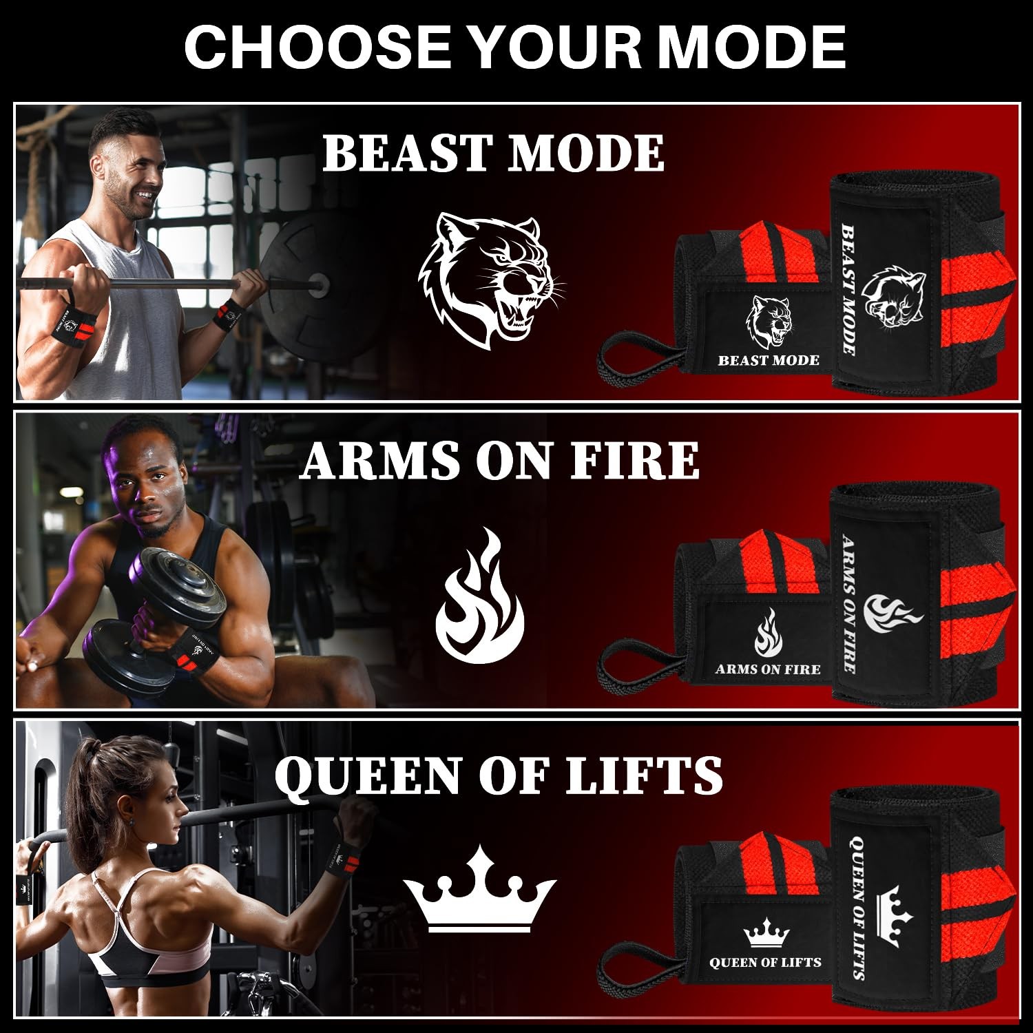 Weightlifting Wrist Wraps with Thumb Loop – 18" HeavyDuty Support for