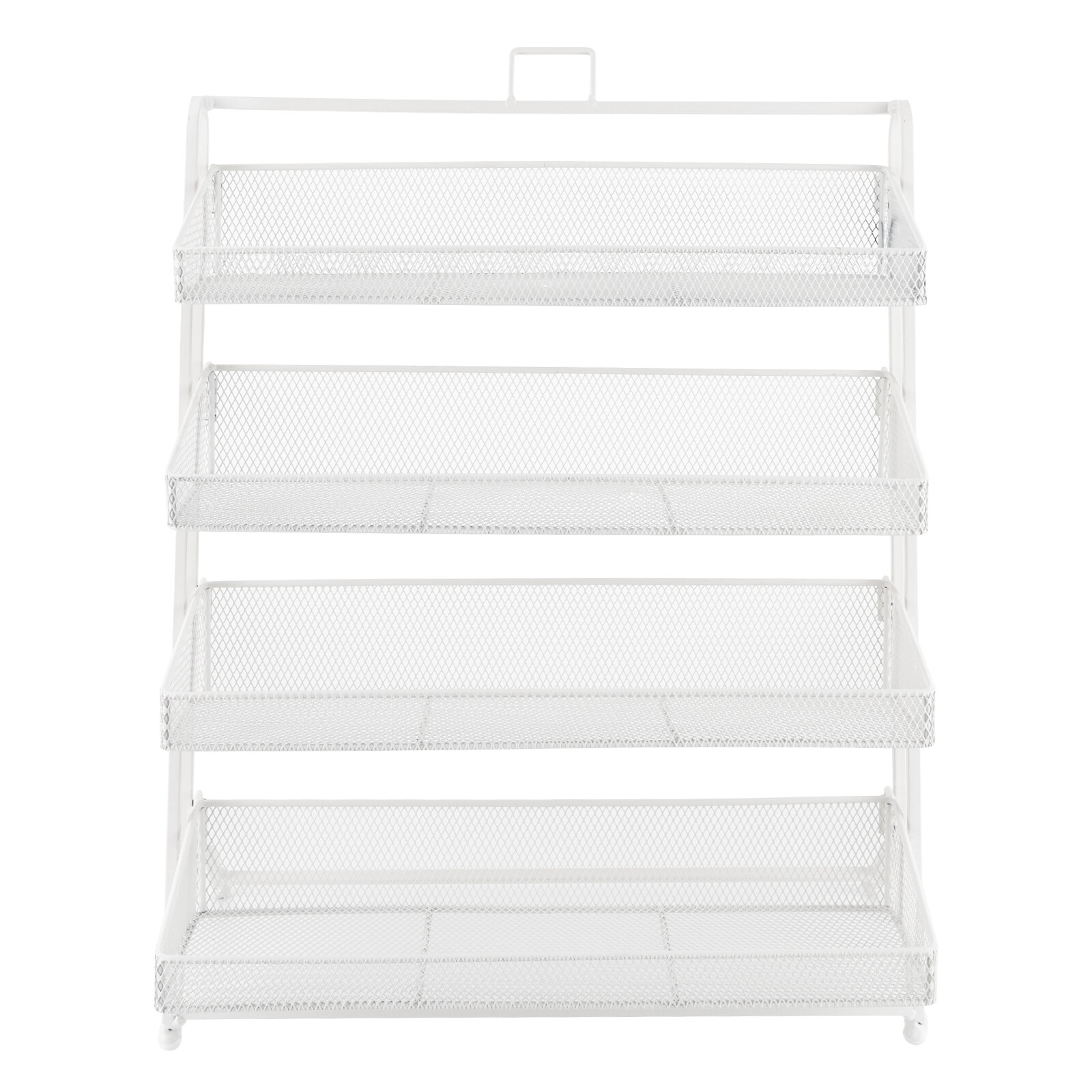 4 Tiers White Retail Store Candy Display Rack Shelving Snack Storage Organizers