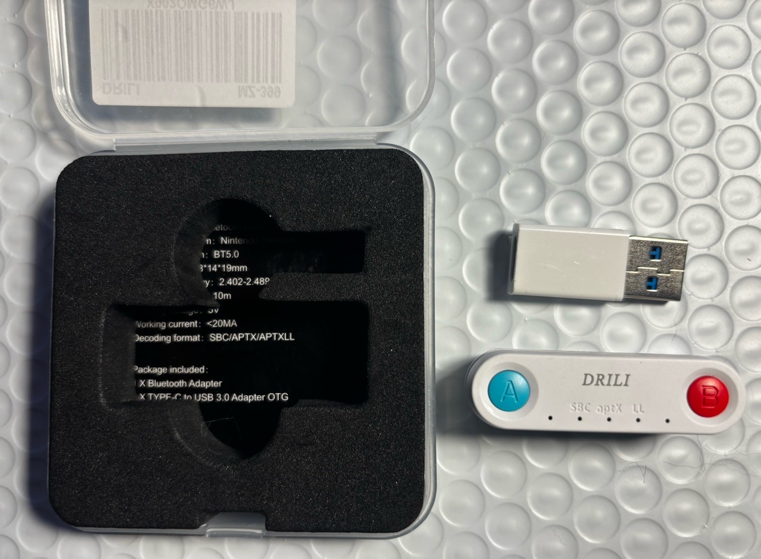 Drili MZ-399 White Bluetooth Audio Adapter PS4, PS5, Switch, PC