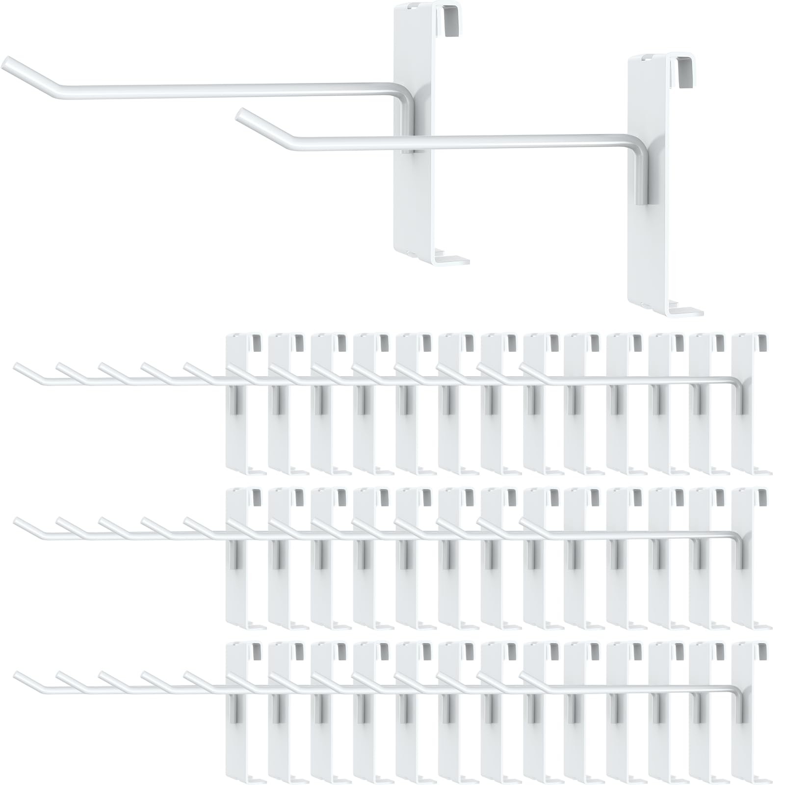 50 PCS Gridwall Panel Hooks White 6 Inch Metal Peg Hangers Retail Shop Garage