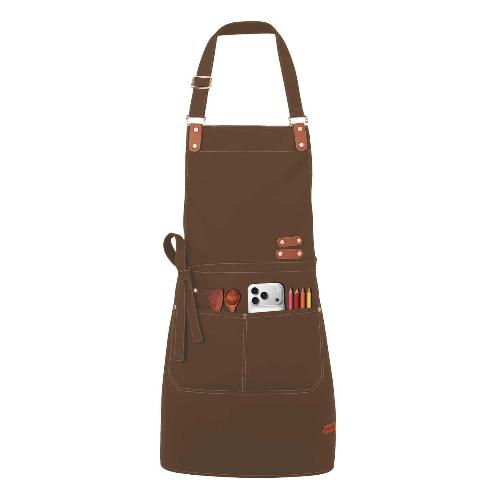 Professional Aprons for Men Women with Pockets, Waterproof Canvas Chef Apron ...