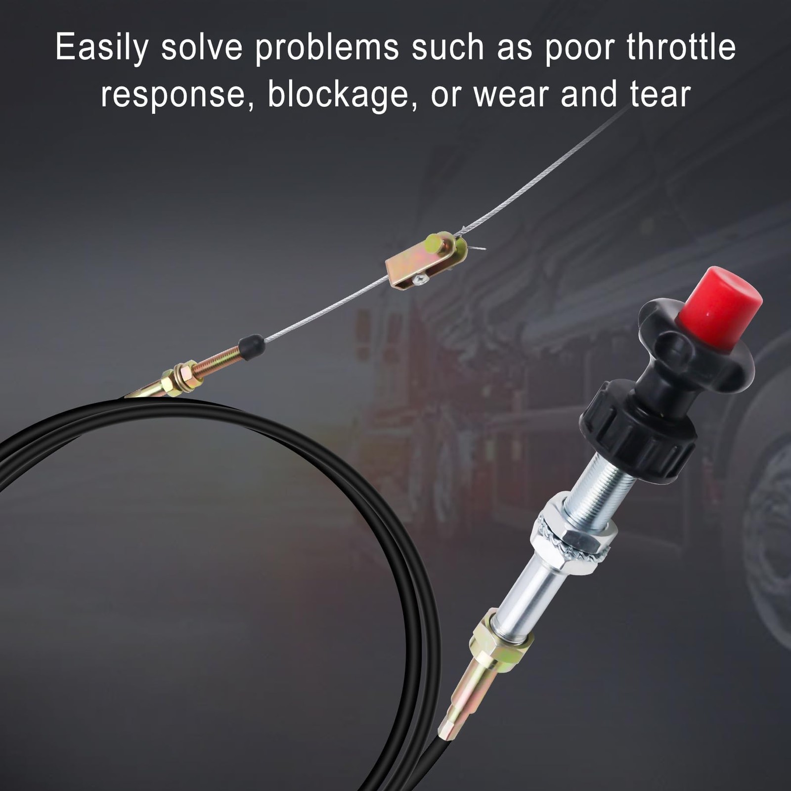 VCGTX10 10 Ft Heavy Duty Vernier Locking Throttle Cable PTO Dump Application