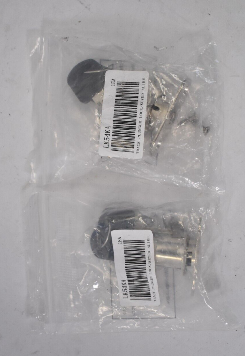 Lot of 2 CRL Nickel Plated Track Plunger Locks Keyed Alike LK54KA 241LK54KA301